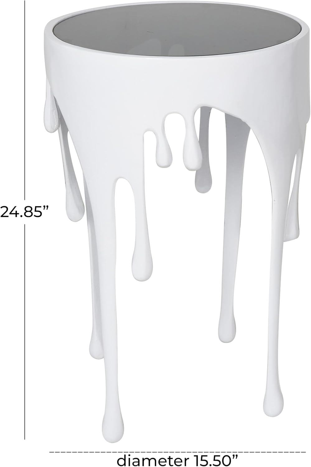 Deco 79 Aluminum Metal Abstract Side Table 16" x 16" x 25", White