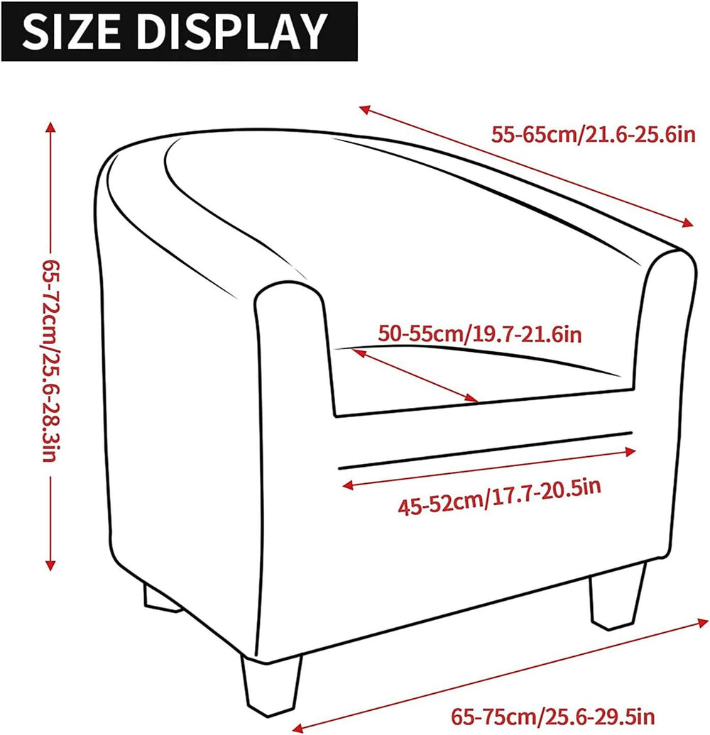 MIFXIN Tub Chair Cover Velvet Stretch Club Chair Slipcover 1 Piece Elastic Sp...