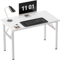 Need Small Folding Computer Desk, 39.4 Inch Writing Table, White