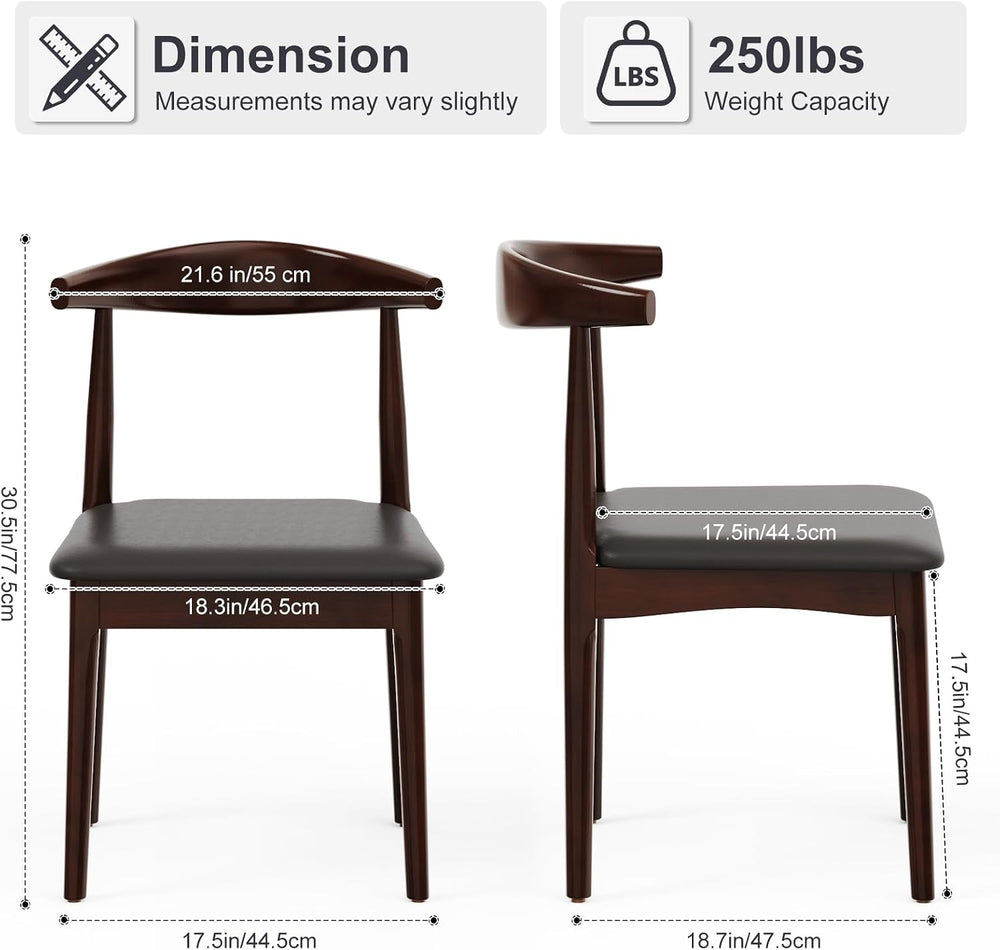 Solid Wood Dining Chairs Set of 4, Mid Century Modern Kitchen Chairs