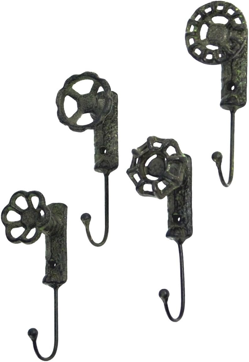 TG,LLC Antique Style Garden Spigot Faucet Handle Wall Mount Hook Set 4 Key Ri...
