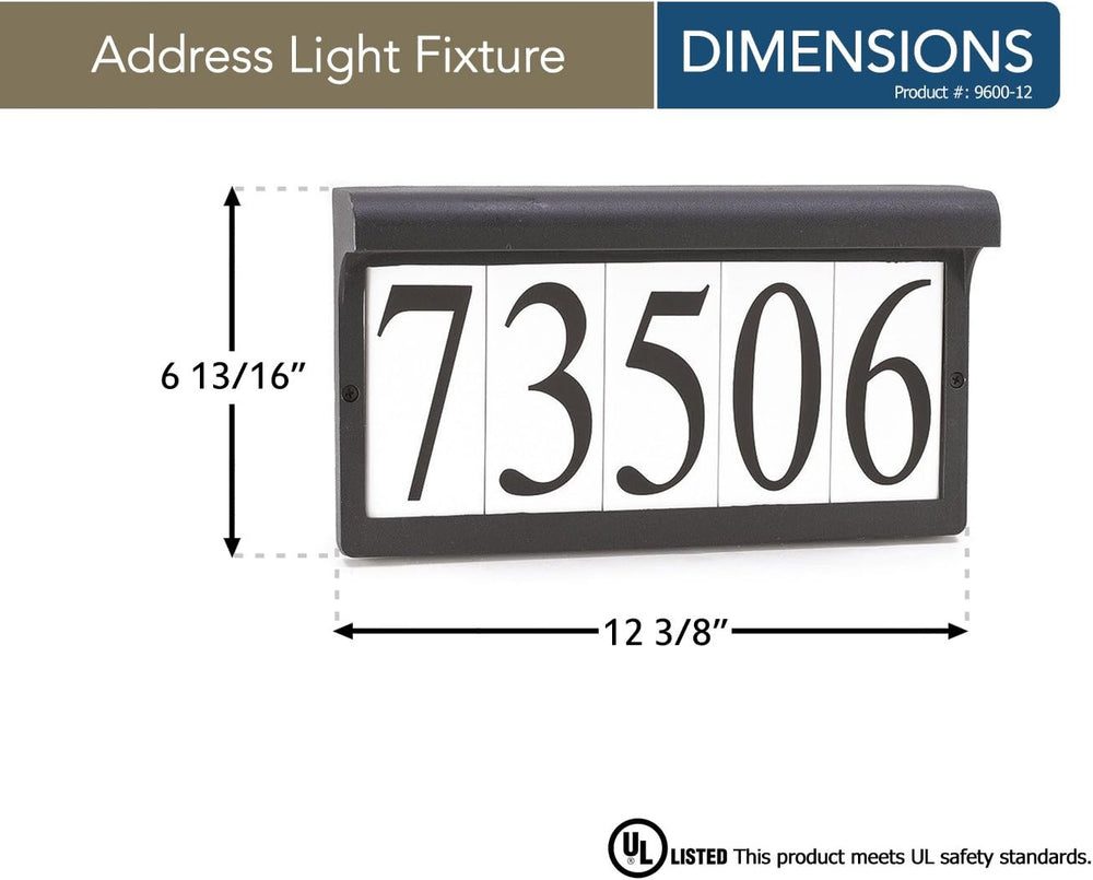 Generation Lighting 2-Light Aluminum Address Light Fixture in Black