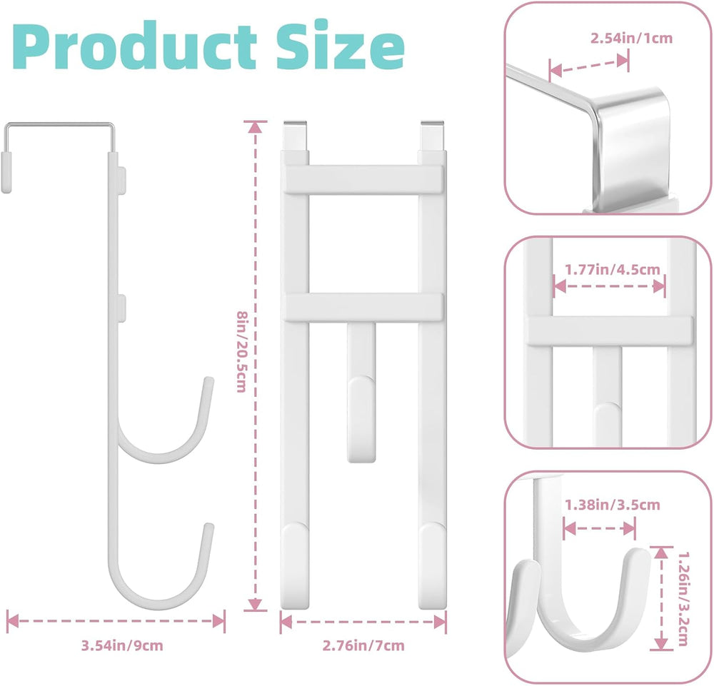 4 Pack Over-the-Door Hooks, No Installation Required, 100 Lb Heavy Duty with ...