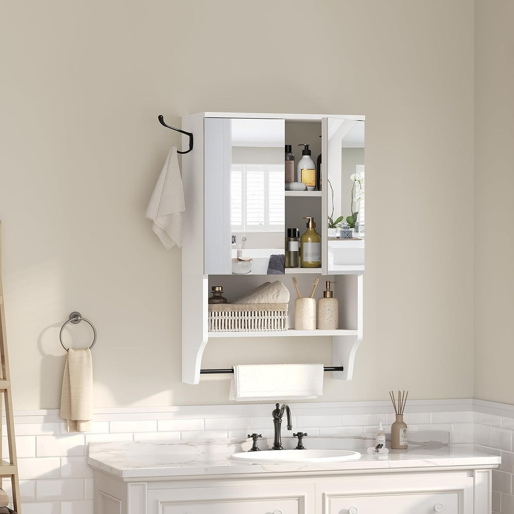 MAHANCRIS Bathroom Wall Cabinet with Mirror, Medicine Cabinet with 2 Door and...