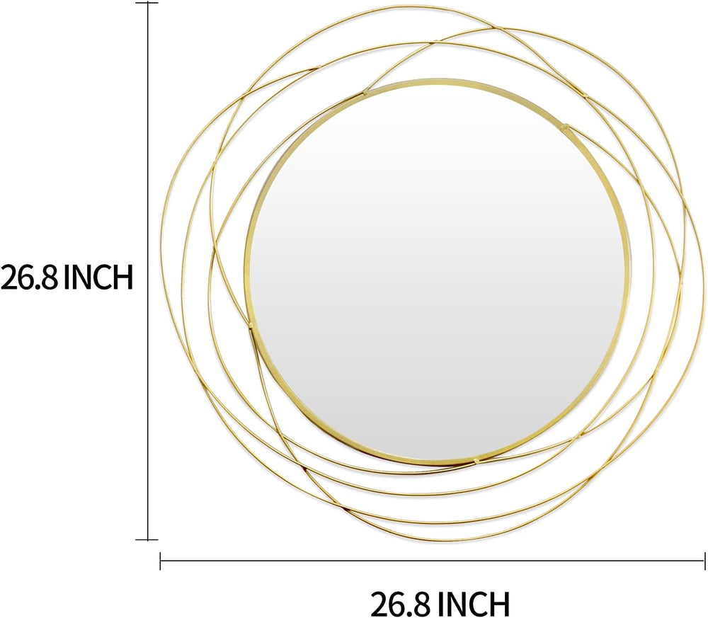 ironsmithn 26.8 Inch Round Gold Dressing Mirrors for Wall