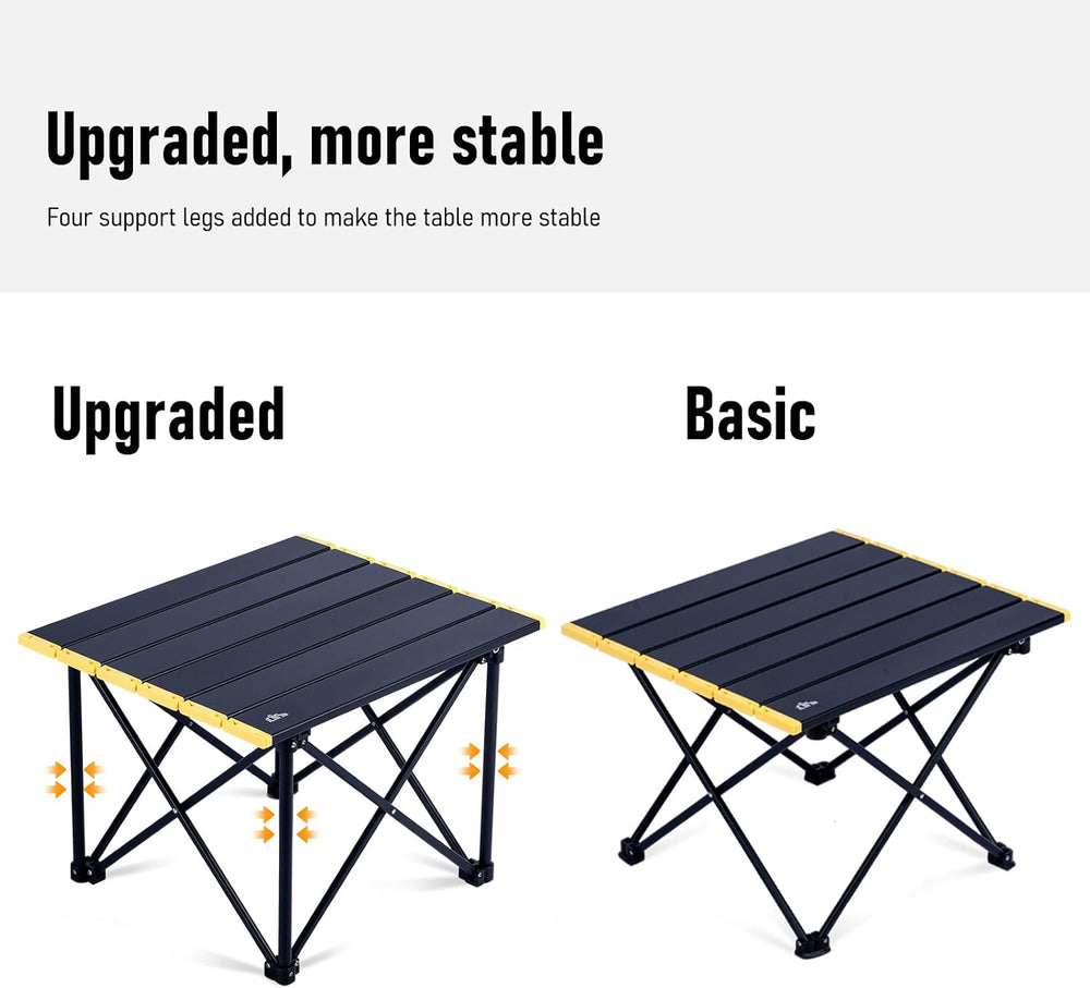 iClimb Ultralight Compact Camping Folding Table (Reinforced Black - L)