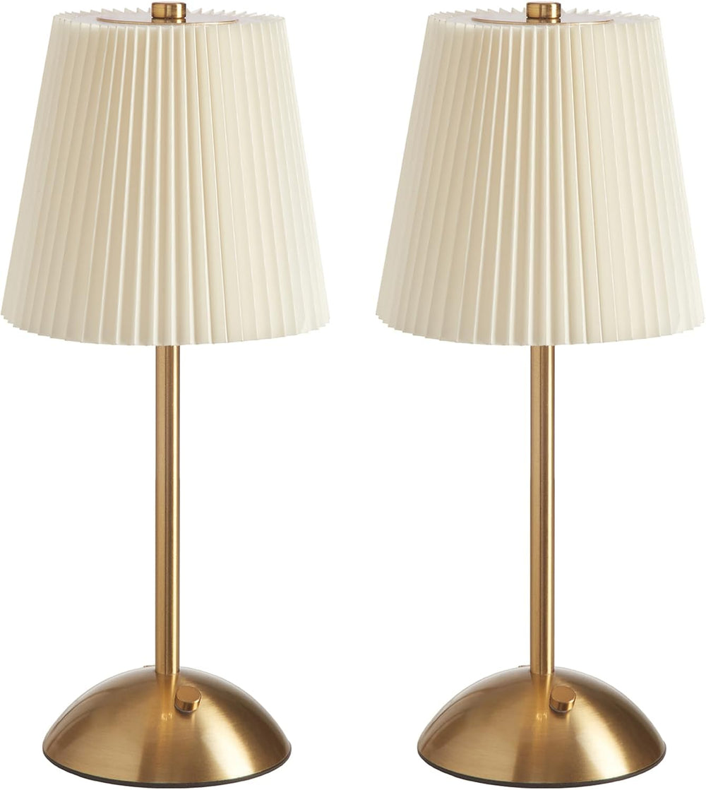 2-Pack Rechargeable Cordless Table Lamp, 3-Color Dimmable LED Touch Light
