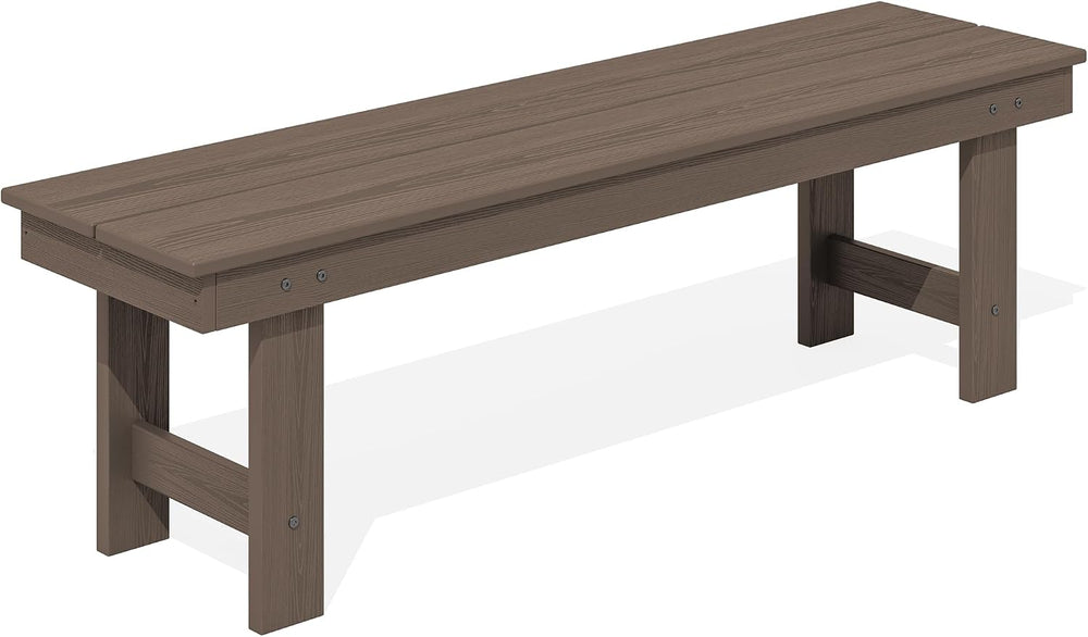 SERWALL 2-Person Backless Outdoor Bench 56 Inches, Coffee