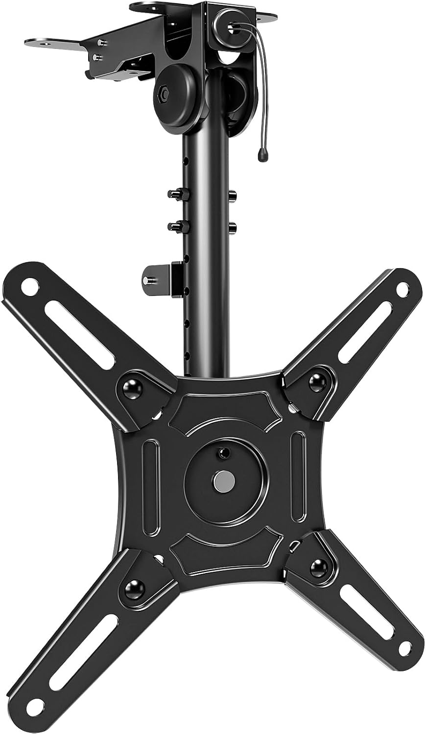ELIVED Flip Down Ceiling TV Mount for Most 14-40 Inch TVs, 360° Swivel | Floding TV Bracket for Flat Pitched Roof, Height Adjustable for Patio, Full Motion Rotate, Tilt, Max VESA 200x200mm, 22 Lbs