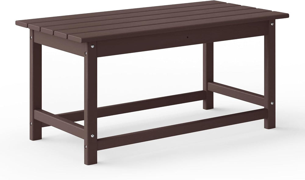 WestinTrends Malibu Outdoor Poly Coffee Table, 35.25" x 17.5", Dark...