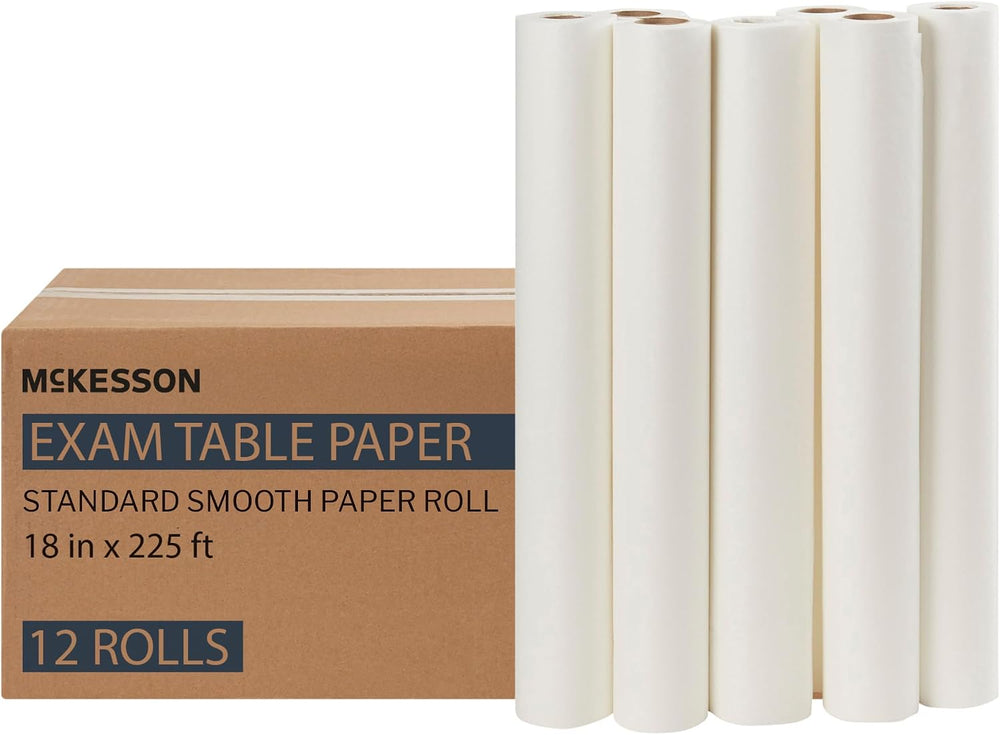 McKesson Medical Exam Table Paper Rolls, Spa, 18 in x 225 ft, 12 Rolls