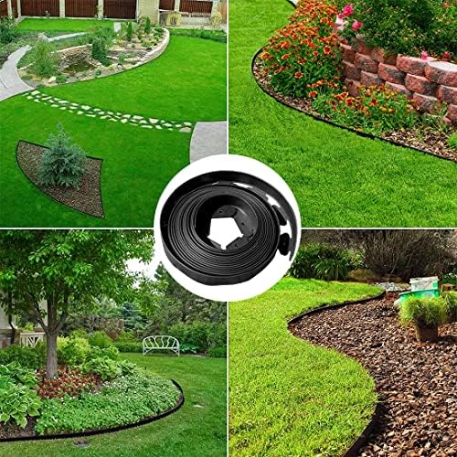 Garden Edging Borders 66FT,Landscape Edging Black[Extra Tall 4IN High] with 1...