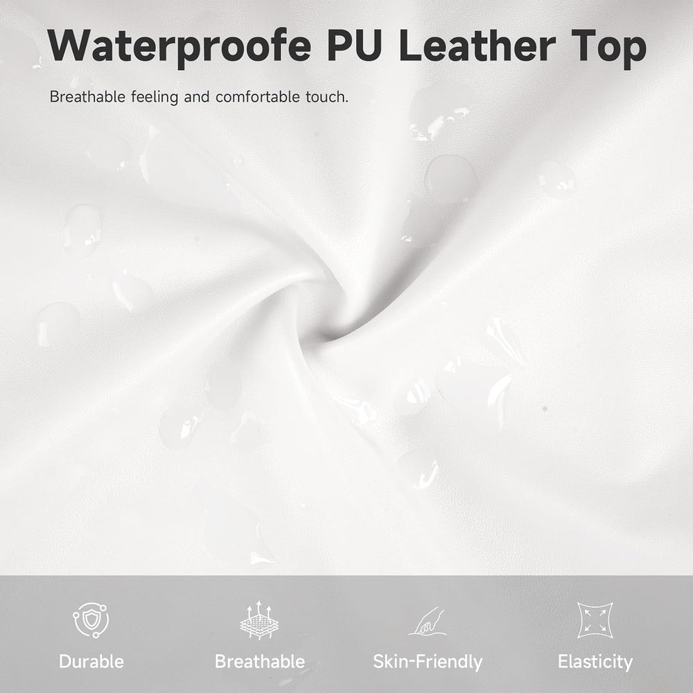 Leather Chair Covers for Dining Chairs Set of 4 Waterproof, White