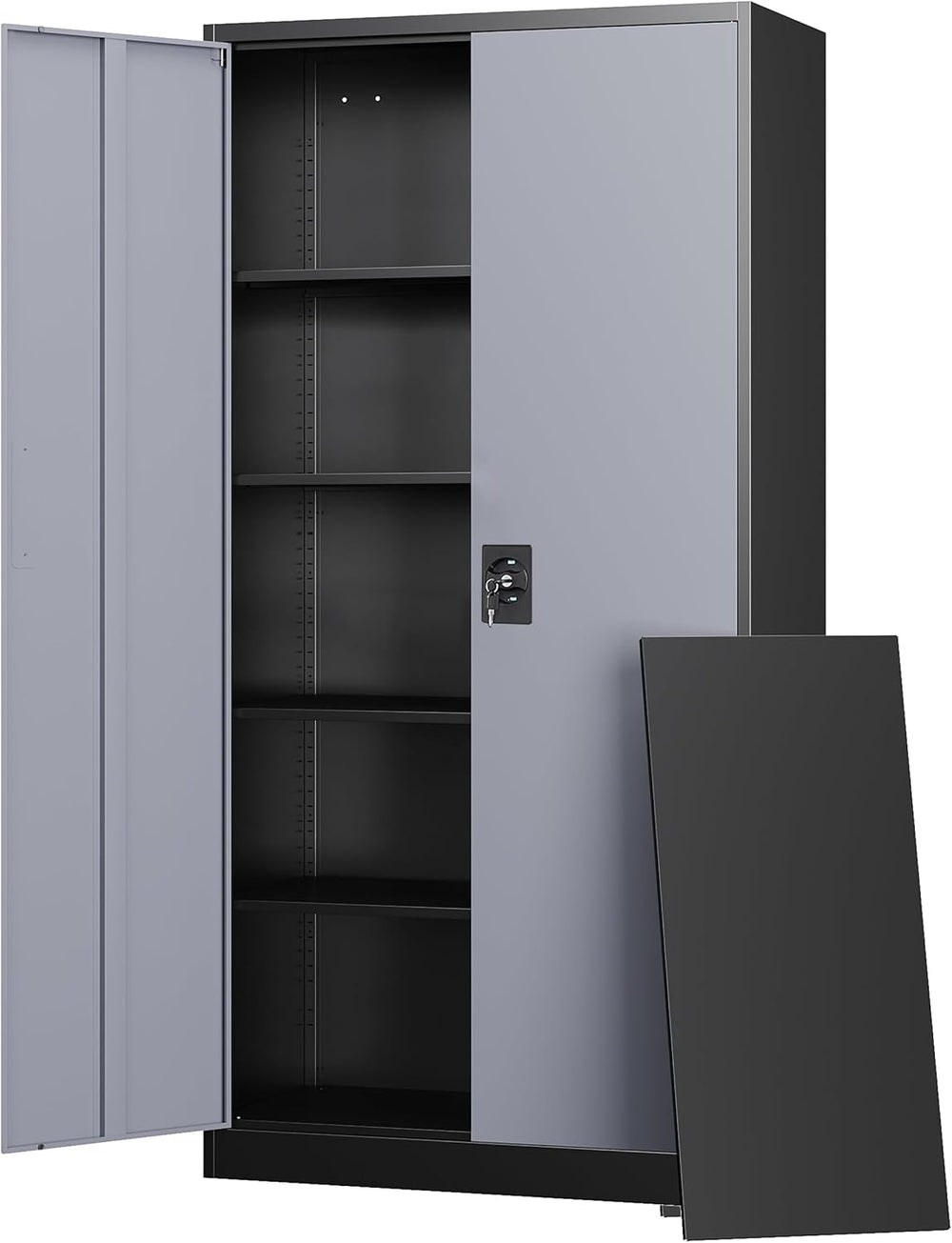 Letaya Metal Garage Storage Cabinets with Lock Door and Adjustable Shelves, S...