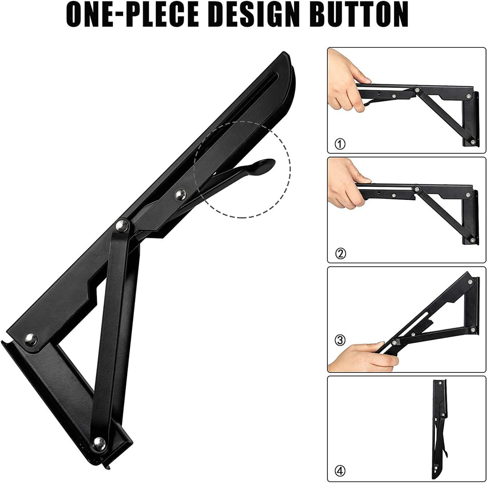 Folding Shelf Brackets - 16 Inch 6 Packs Heavy Duty Metal Collapsible Shelf B...