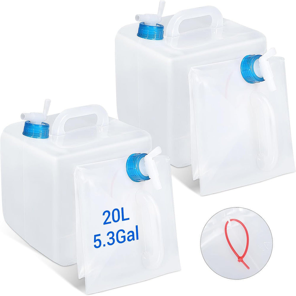 ASEVAT [2 Pack] 5.3 Gallon /20L Collapsible Water Container with Spigot &...