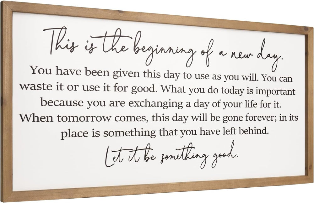flangairy Motivational Wall Decor, 31.5x15.7 Inches Large Wooden Quote Wall A...