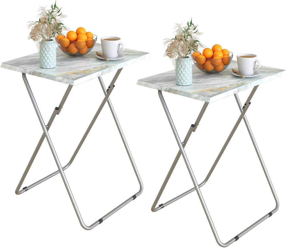 Folding TV Tray Table Set of 2,Dinner Snack Trays Table for Eating on Couch,P...