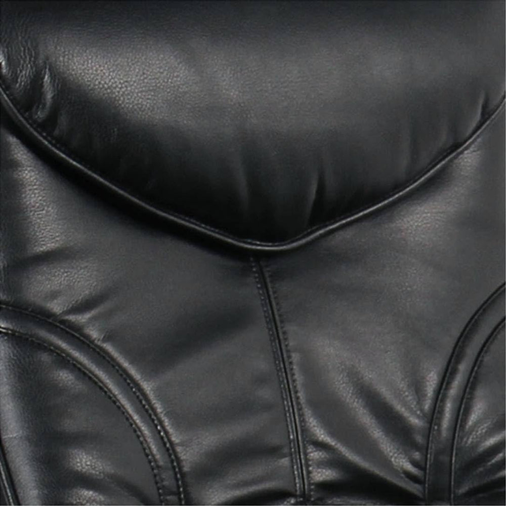 BenchMaster Newport Black Swivel Recliner and Slanted Ottoman