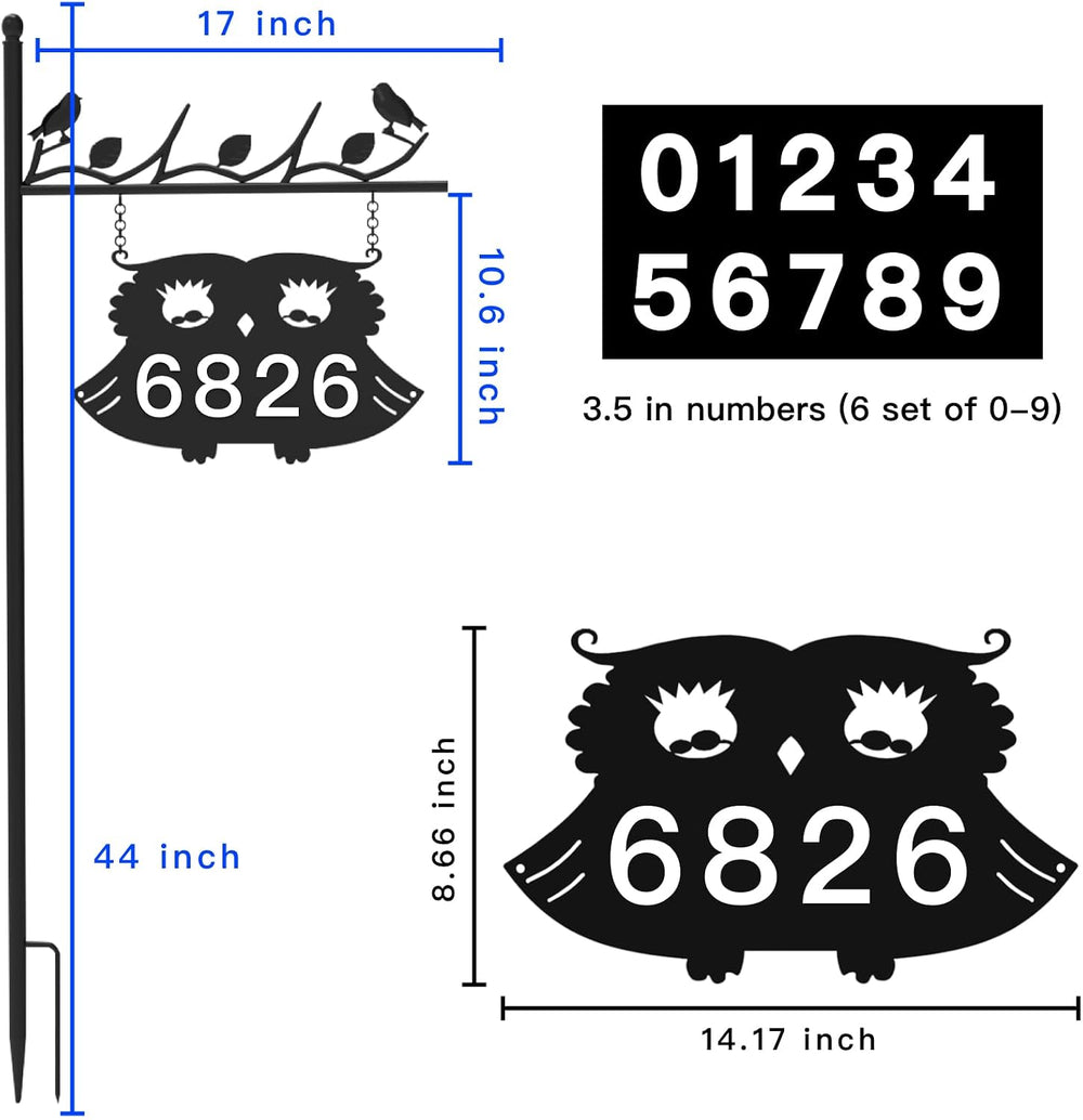 Metal Address Sign for Houses, House Numbers for Outside