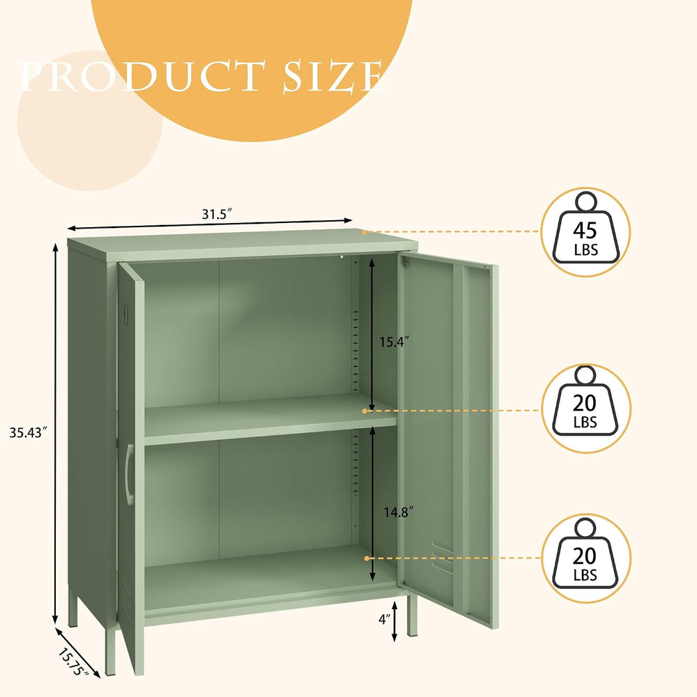 Steehoom Metal Cabinet with 2 Door, Metal Locker Storage Cabinet with Adjusta...