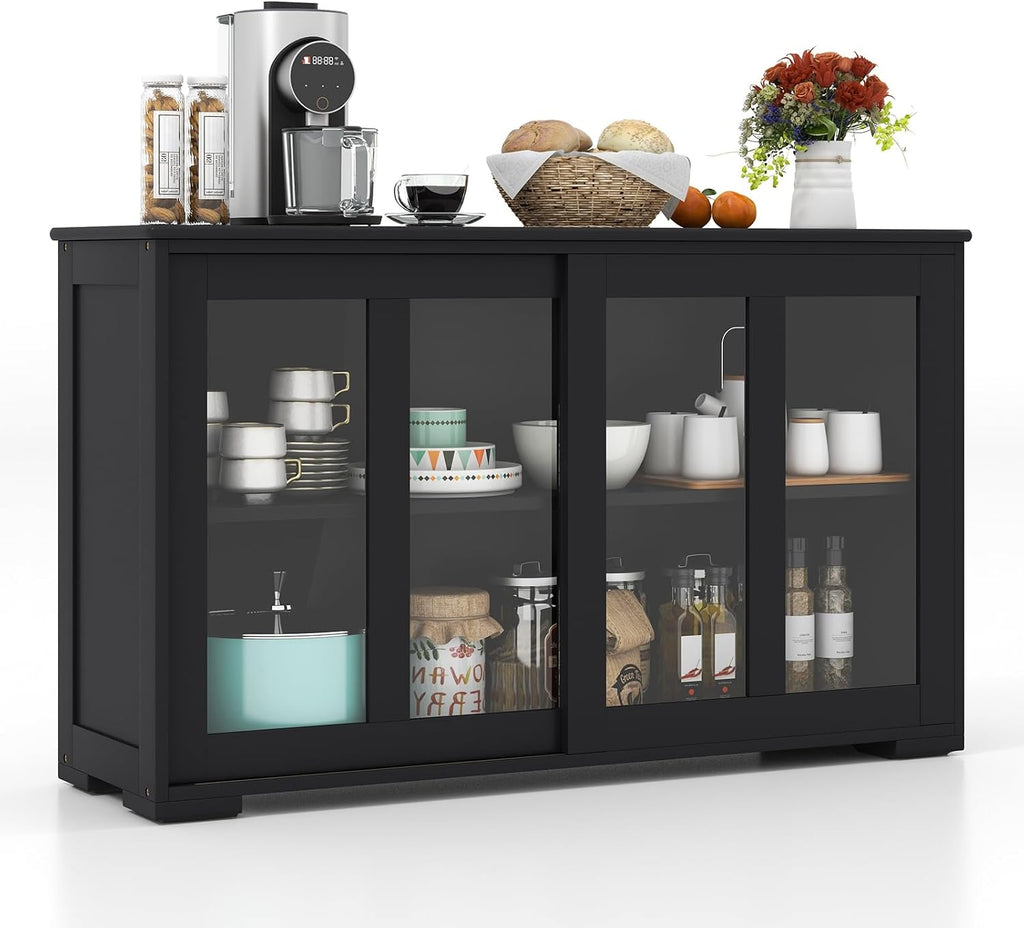 COSTWAY Buffet Sideboard with Storage, 2-Door Floor Cupboard