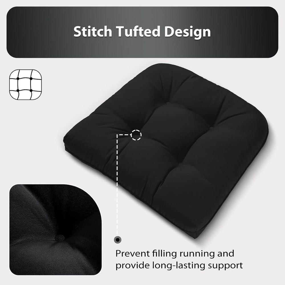 19x19 Outdoor Chair Cushions Set of 2, Tufted Wicker Patio Furniture Cushions...