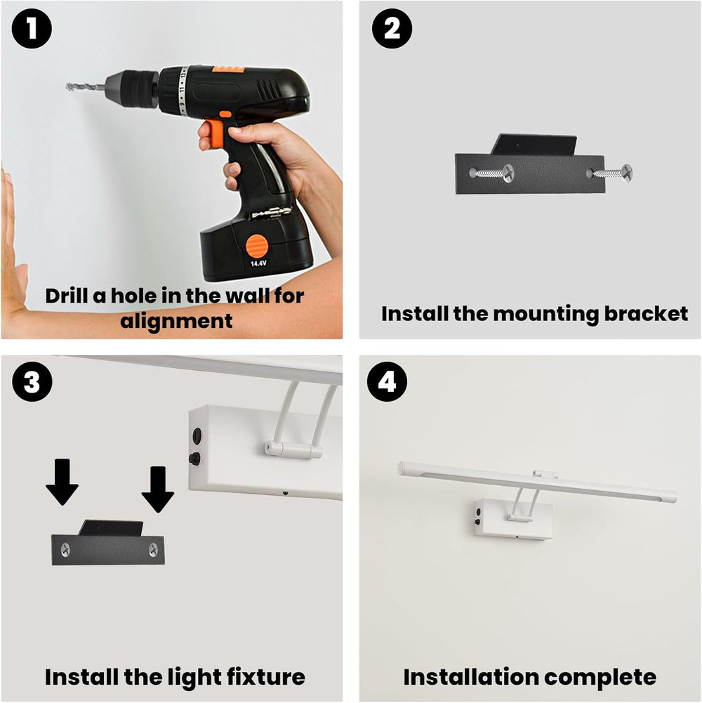 Battery Operated Picture Light for Wall,White 23.6-Inch