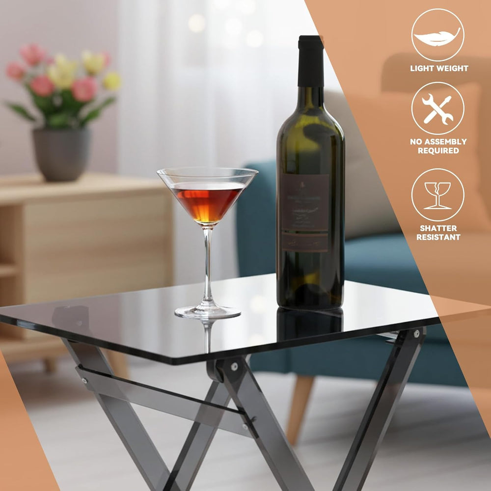 Namalu Acrylic Foldable TV Dinner Table Small Folding Tray Space Saving for E...