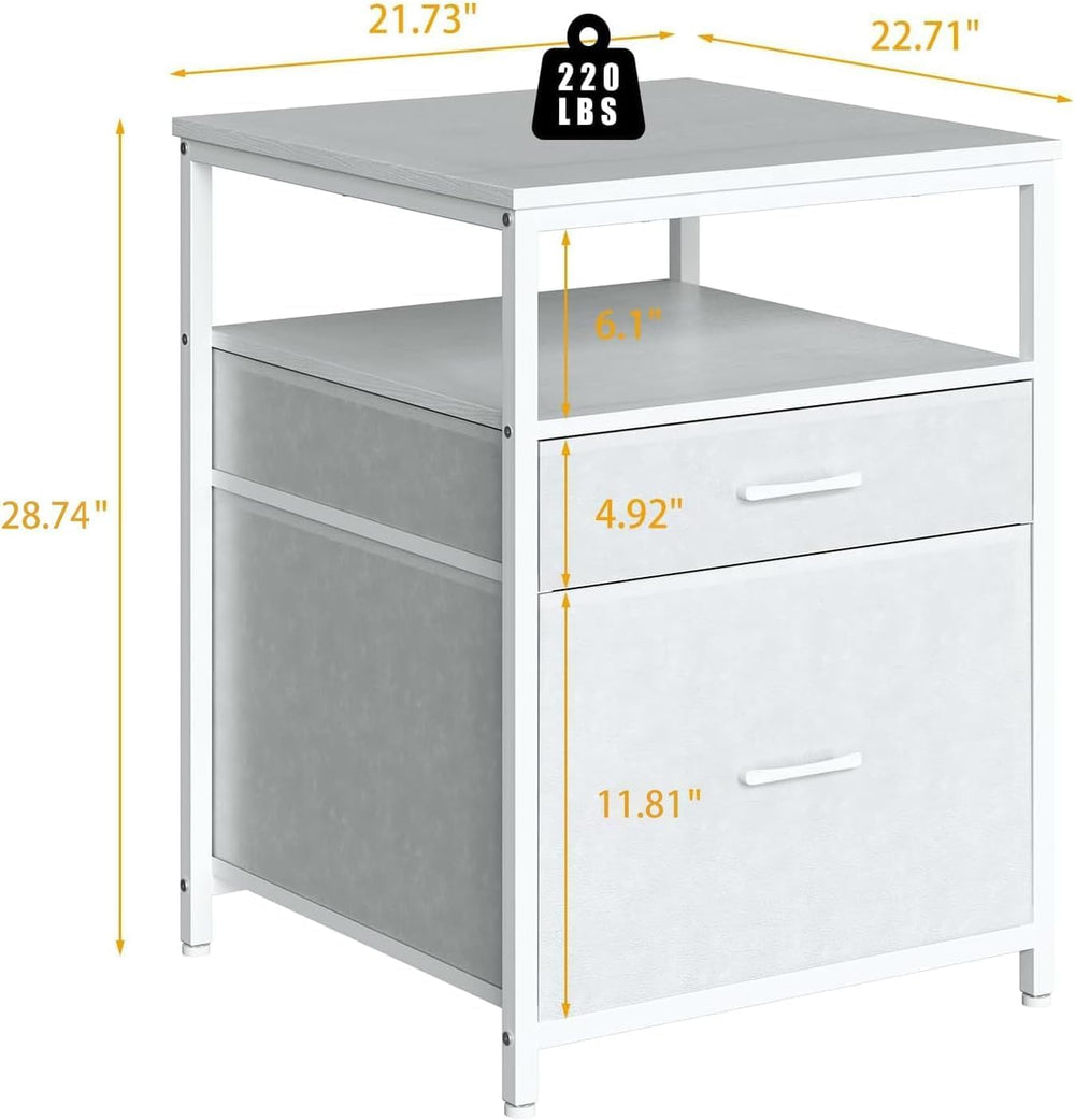 Herture Mini Fridge Stand with 3 Storage, Small Refrigerator Stand for Dorm