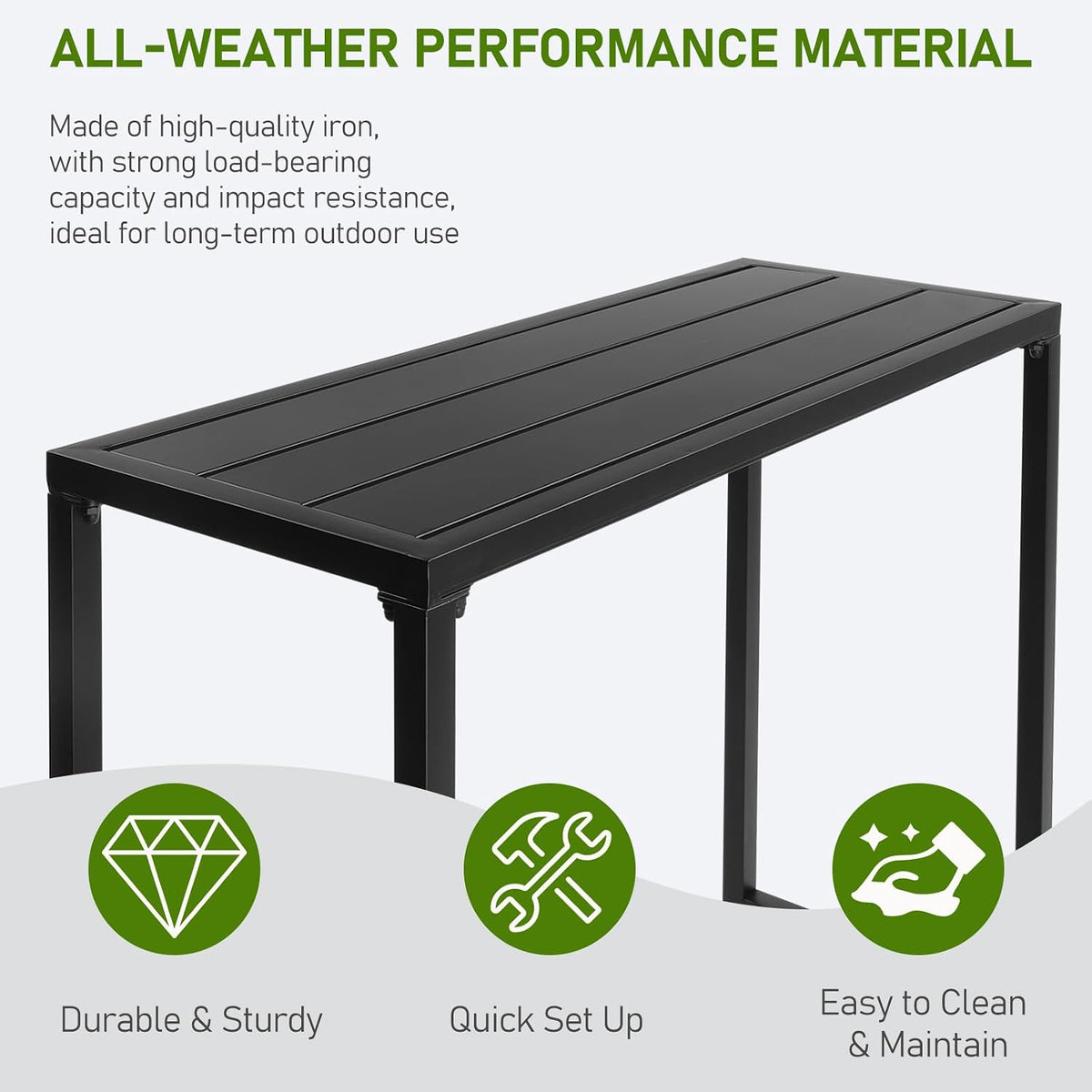 Outvita Outdoor Bar Table, Heavy Duty 40" Metal Table for Balcony Bistro