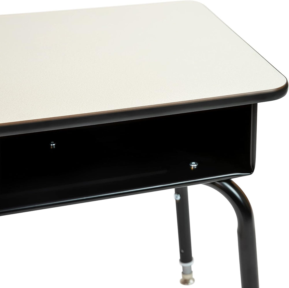 Flash Furniture Metal Student Desk with Open Book Box, Gray