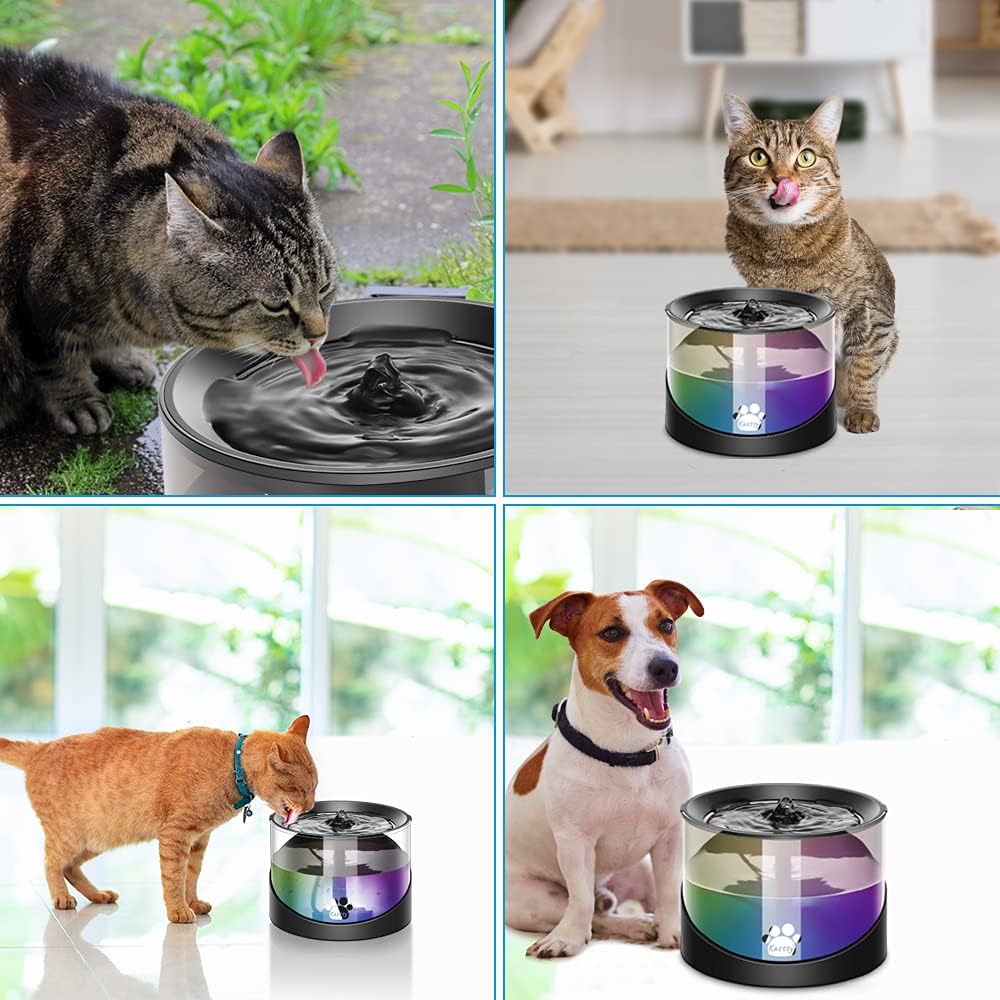 Kastty Cat Water Fountain, Pet Water Fountain for Cats Indoor, Cat Water Disp...