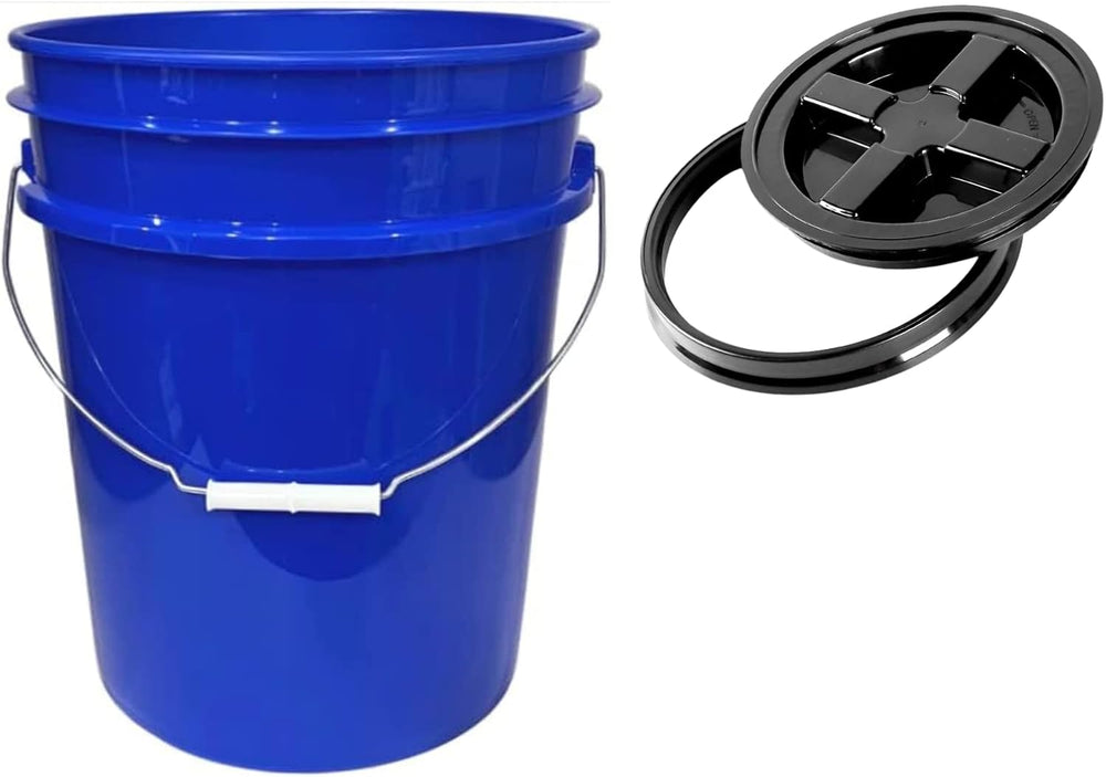 House Naturals 5 Gallon Plastic Blue Food Grade Made in USA Bucket Container ...