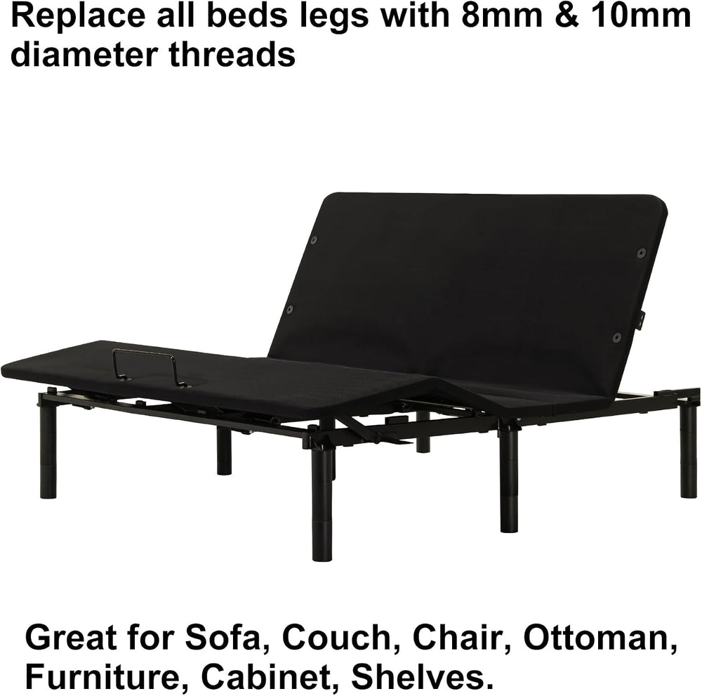 12 Inch Bed Legs Replacement for Adjustable Bed Base Frame Set of 6