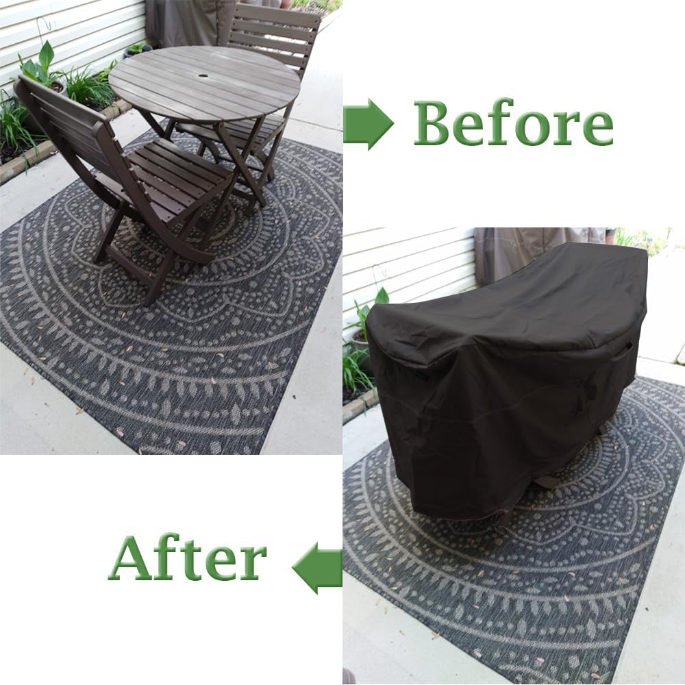 Outdoor Bar Height Dining Set Cover for Patio Bistro Sets 3 Piece