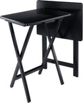 Winsome Alex Set of 2 Foldable Snack Tables, Black