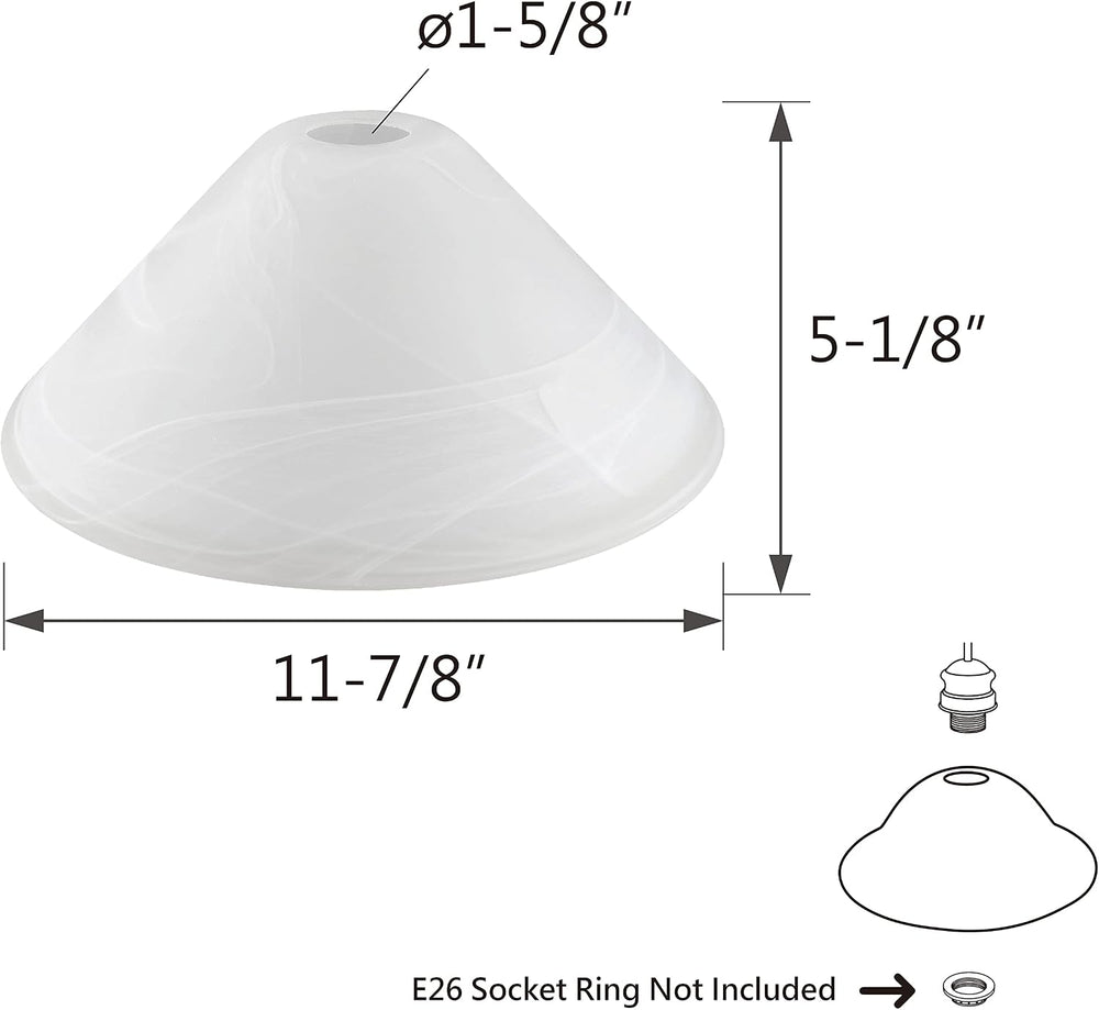 Aspen Creative 25302-64-1, Alabaster Glass Shade for Medium Base Socket Torch...