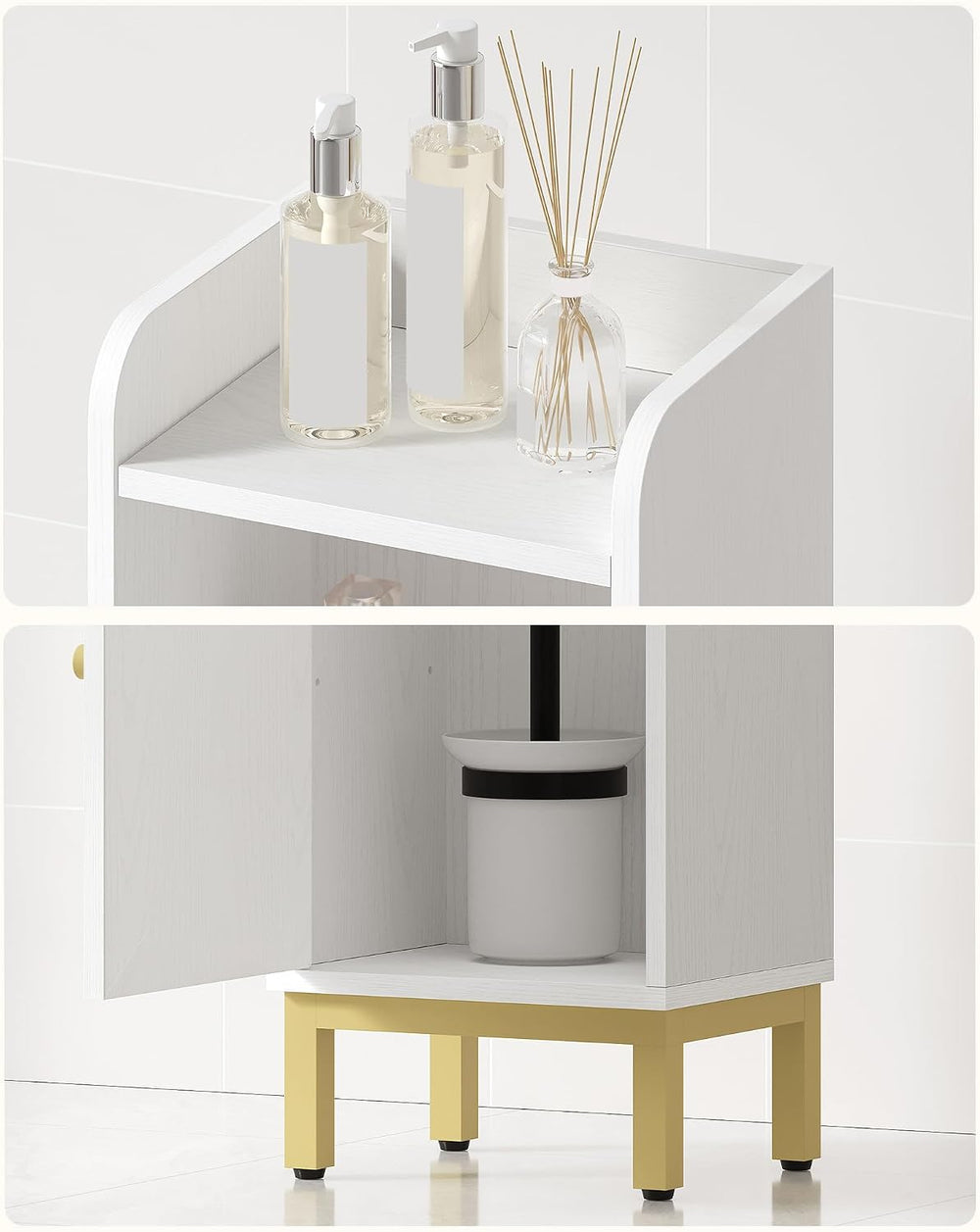 Hzuaneri Bathroom Storage Cabinet, Small Corner Floor Cabinet