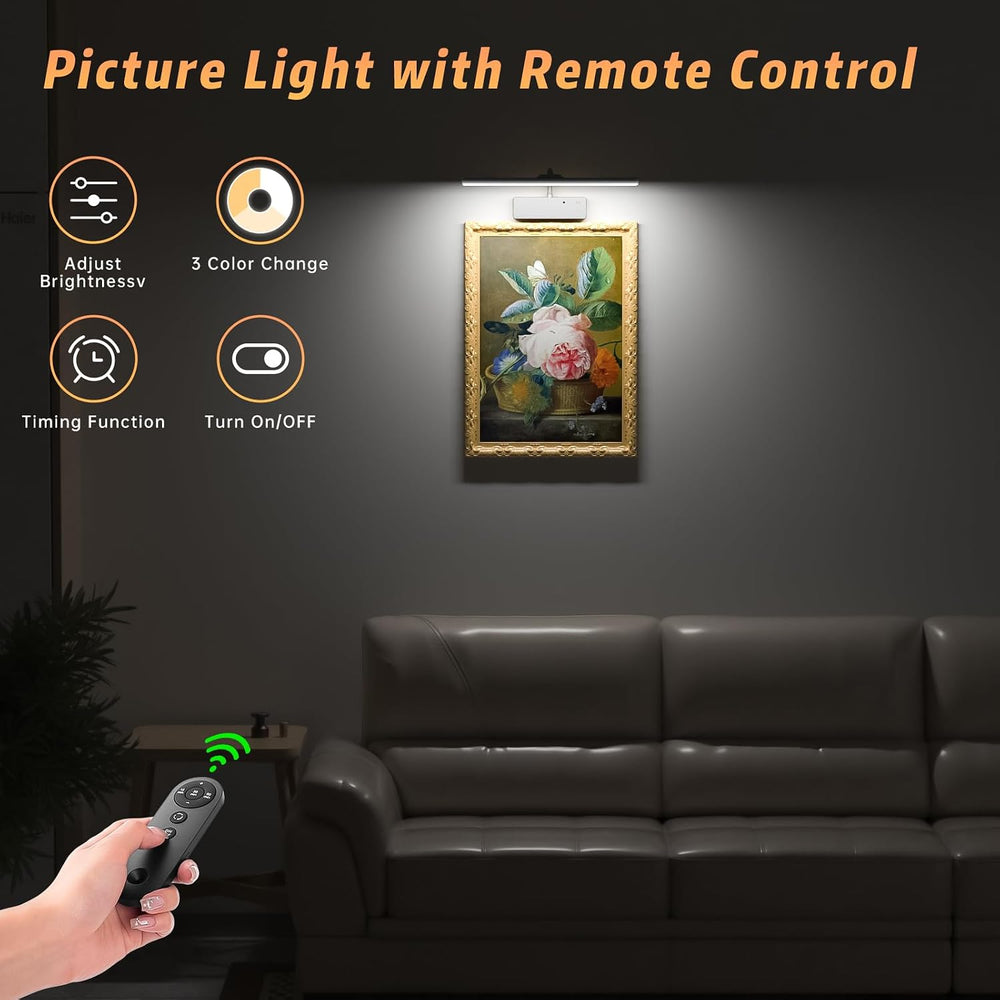 Picture Light, 15.35inch 5400mAh Rechargeable Picture Lights for Wall Battery...