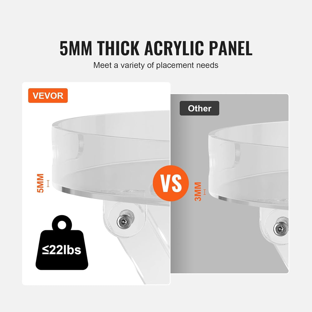 VEVOR Acrylic Folding Tray Table, Acrylic End Table with Folding X Leg, Clear...