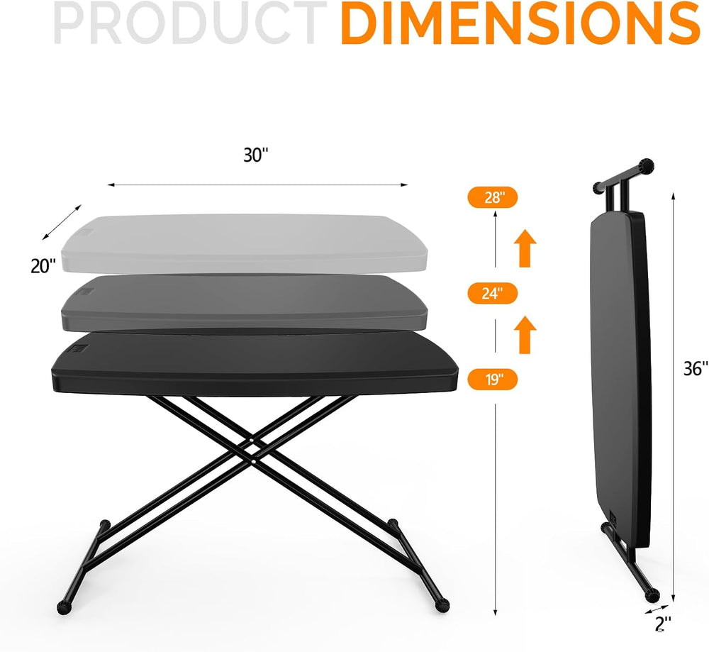 VINGLI 30" Small Folding Table Portable, Laptop TV Tray, Camping Table