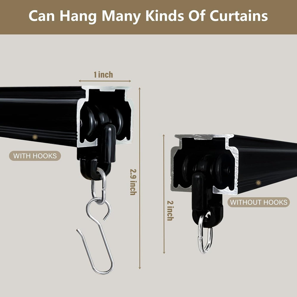 Hoeflife Ceiling Curtain Tracks,Curtain Track Wall Mount,Track Curtains Rod C...