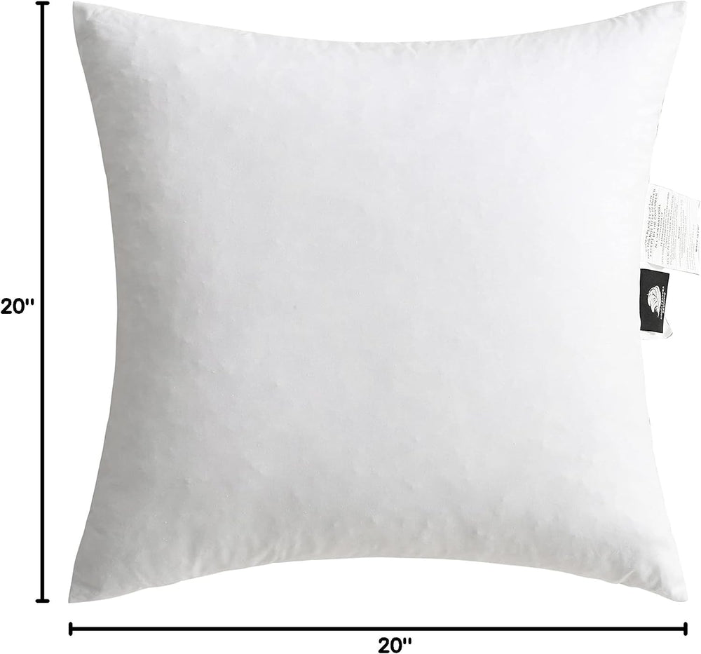 DWR Feather Down Throw Pillow Inserts with Organic Cotton, 20x20, Set of 2