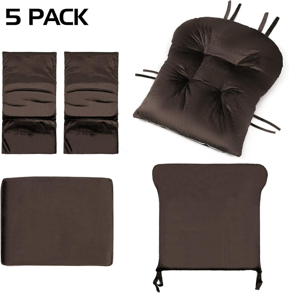 5PCS Glider Rocker Replacement Cushions Set with Ottoman Cushion