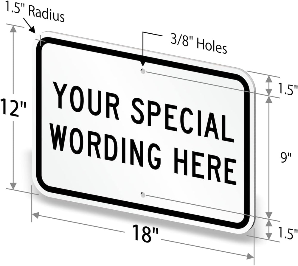 SmartSign 18 x 12 inch Add Any Text - Custom Metal Sign, 63 mil Aluminum, 3M ...