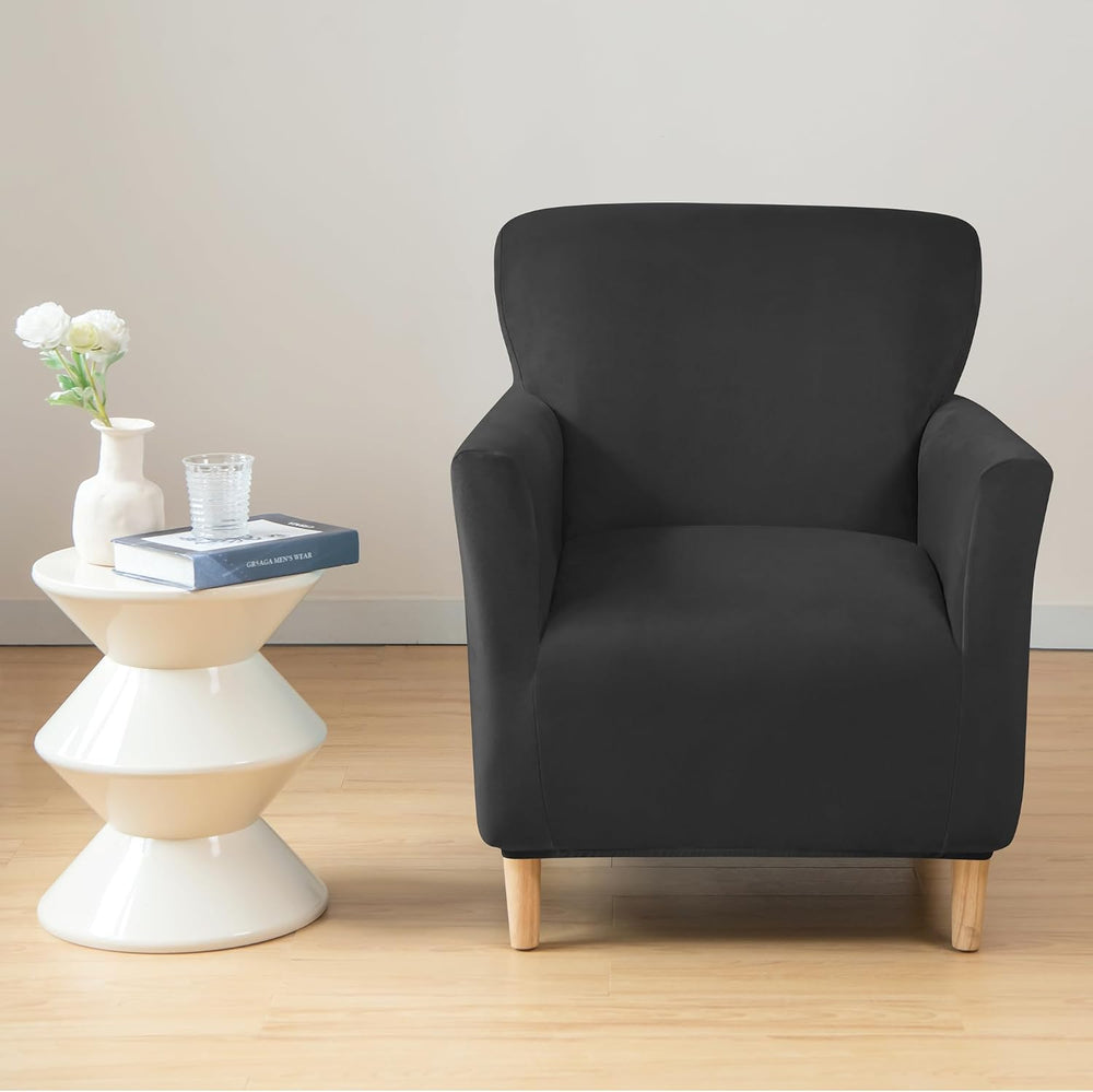 LiveGo Stretch Mid Century Modern Armchair Slipcover 1-Piece Jacquard Accent ...