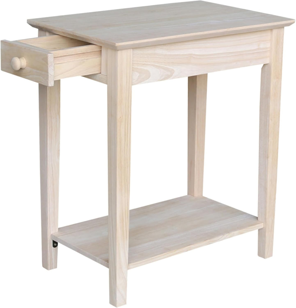 IC International Concepts, Narrow End Table, Solid Real Wood, Sturdy Parawood...