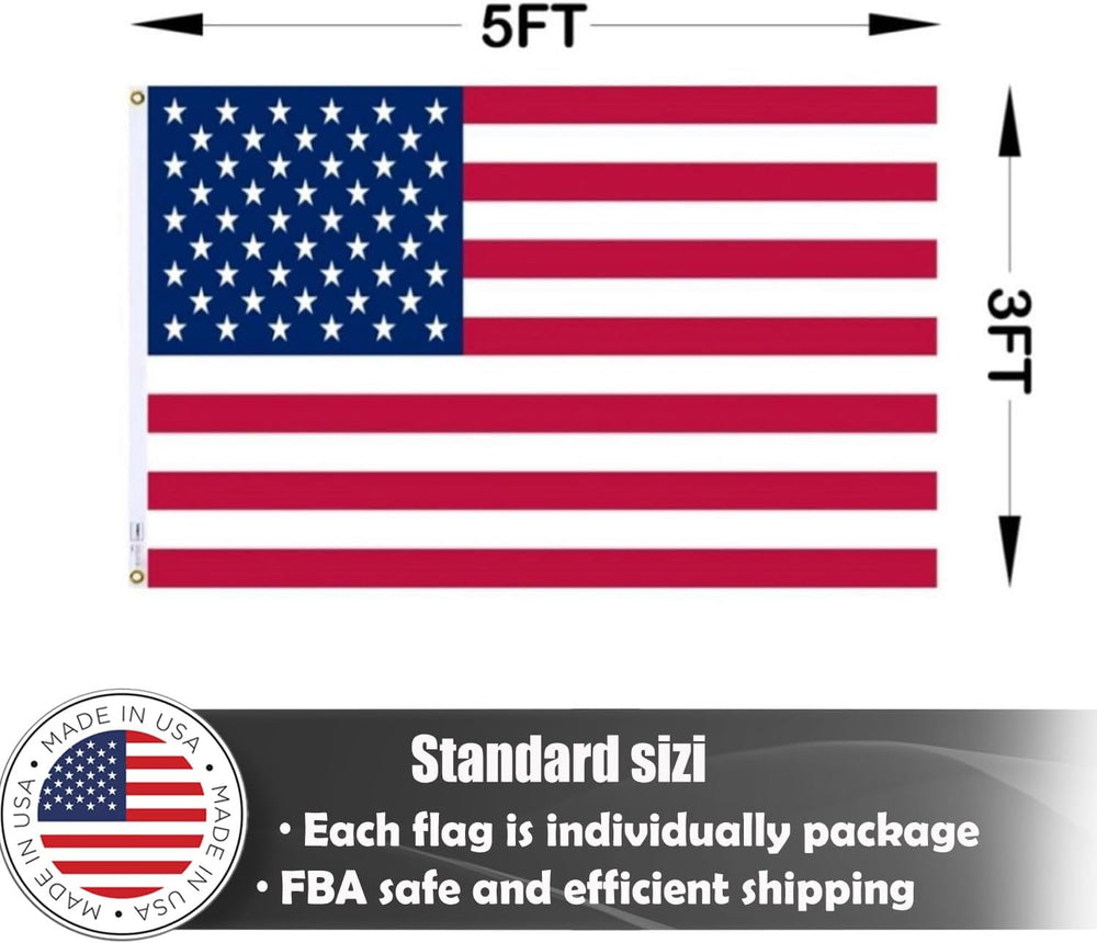 Double-Sided Three-Layer American Flag 3x5 Feet High Toughness Nylon Version,...