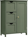 VASAGLE Bathroom Floor Storage Cabinet, 3 Drawers, Forest Green